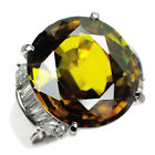 Pt900 Sphene Diamond Ring 16.73ct D0.82ct - Auth Free Shipping From Japan- Auth 