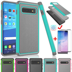 For Samsung Galaxy S7 S8 S9 S10 Plus Shockproof Case Cover with Screen Protector