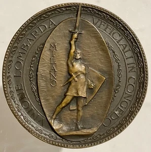 REGIO ESERCITO UNIONE LOMBARDA UFFICIALI IN CONGEDO MEDAGLIA MILANO A.VI° 1928 - Imagen 1 de 6