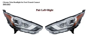 Driver Left Side Chrome Headlight for 19-23 Ford Transit Connect XL XLT Titanium - Picture 1 of 19
