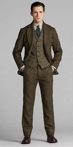 RRL Ralph Lauren Wool Cotton Blend Tweed Herringbone Tweed Sport Coat Jacket-2XL - Picture 1 of 7