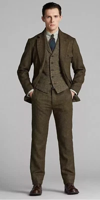 RRL Ralph Lauren Wool Cotton Blend Tweed Herringbone Tweed Sport Coat Jacket-2XL - Image 1 of 4