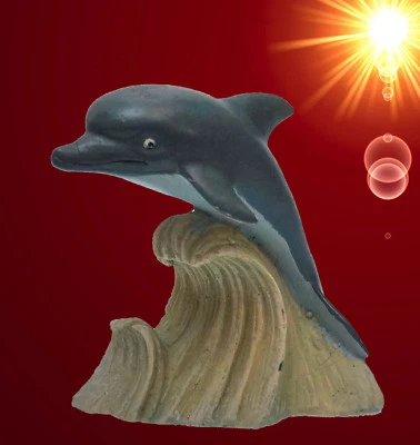 Aquarium Deko ❤️ SPRINGENDER DELPHIN ❤️ Dekoration Zubehör Terrarium maritim - Bild 1 von 4