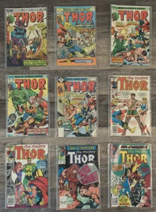 The Mighty Thor Comic Books Lot of 9 #226,233,235,238,280,356,359,411,412 - Picture 1 of 12