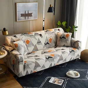 2 Seater Sofa Covers Polyester Spandex Printed Stretch Couch Slipcover Washable - Picture 1 of 8