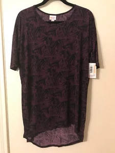 Lularoe Irma Gr. XS Shirt Top Tunika gebrochene Dreiecke geometrisch schwarz lila Neu mit Etikett - Bild 1 von 6