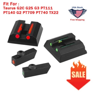 Metal 3 Dot Fiber Sights Front Rear Red Green Dot For Taurus G2C G2S G3 PT111 - Picture 1 of 10