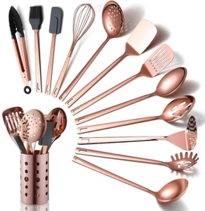 Copper Kitchen Utensils Set 13 Pieces Stainless Steel Cooking Copper-13 Piece - Picture 1 of 7