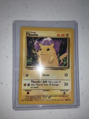 Pikachu 58/102 Base Set Pokemon Card MN Foto 1 de 2