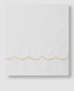 Matouk Beige Scallops Embroidered Duvet Cover Size Full/Queen - Picture 1 of 3