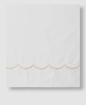 Matouk Beige Scallops Embroidered Duvet Cover Size Full/Queen - Image 1 of 3