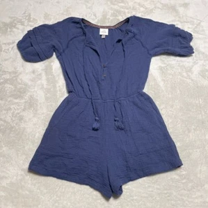 Knox Rose Romper Girls Large Blue Puff Sleeve Cottagecore Lined Jumpsuit - Picture 1 of 7