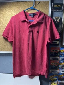 Men's Red US Polo Assn. Collard Polo Shirt - Picture 1 of 10