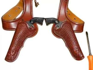 HANDMADE GENUINE LEATHER SHOULDER HOLSTER FOR GUN HOLSTER FIT BARREL 4"-8" US - Picture 1 of 2