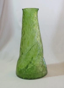 Loetz Kralik Bohemian Green Oil Iridescent 13 1/4" Dimpled Twist Vase - Bild 1 von 10