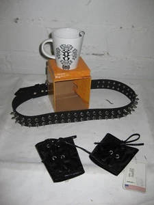 Set regalo 4 pezzi set tribale tazza piercing cintura rivetti braccialetto lattice rivetti - Foto 1 di 1