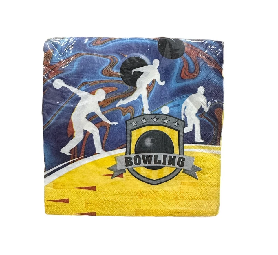 Team Sports Bowling Party Birthday Party Luncheon Napkins 16 count 3 ply - Image 1 of 1
