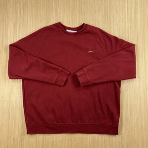 Vintage Nike Sweater Mens XL Red Sweatshirt Silver Tag Classic Swoosh Y2K Retro - Picture 1 of 11