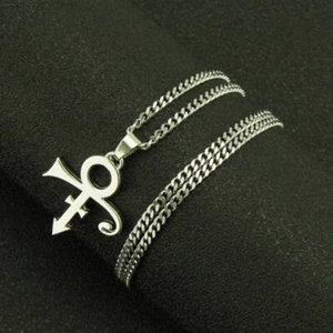 Prince Memorial Symbol Pendant Love Logo Steampunk Stainless Steel Necklace _yi - Bild 1 von 5