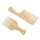 2pcs Bamboo Hair Pick Comb Wide Tooth Hair Detangler Bamboo Comb For Men BST