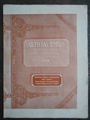 Libro de campaña ARTISTAS UNIDOS 1927, Charles Chaplin, Buster Keaton, D. Fairbanks Foto 1 de 4
