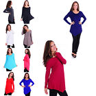 Women's Rayon Span Basic High Low Loose Fit Long Sleeve Dolman Tunic Top AT1157