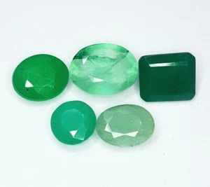 25.07 Ct Natural Green Colombian Emerald Loose Gemstone 5 Pcs Lot Emerald Gems - Picture 1 of 10