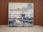 Vintage Delft Made In Holland Art Blue And White Windmills Decorative Tile