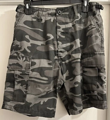 Pantalones Cortos Carga Rothco Camuflados Para Hombre Pequeños Regular Ajustables Talla 27-31 Y2K Foto 1 de 4