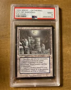 MTG ✨CITY OF SHADOWS ✨The Dark PSA 9 MINT RARE Land 1994 RESERVE LIST - Picture 1 of 2