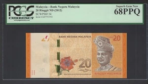 Malaysia 20 Ringgit ND (2012) P54 Uncirculated Graded 68 - Picture 1 of 2