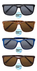 1 o 2 Pares Retro Marco Cuadrado Lente Tintada Bifocales Gafas de Sol Lector de Sol - Imagen 1 de 26