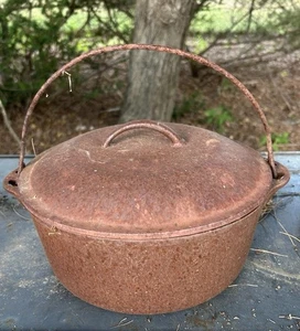 No 8 Griswold Gusseisen Top Dutch Oven mit Griff muss restauriert werden - Bild 1 von 4