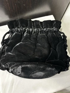 Vintage Handtasche 40’s schwarz Samt Kordelzug - Bild 1 von 11