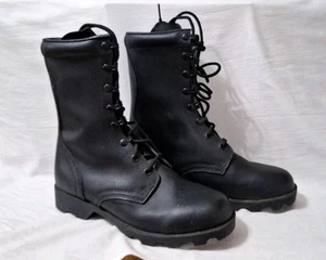 Militärstil Kampfstiefel schwarz Leder Größe 9 R - Bild 1 von 16