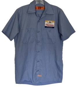 Hamms Premium Beer Mens Shirt Sz S Button Up Workshirt Embroidered Patch Red Kap - Picture 1 of 12