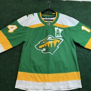 Adidas Hockey Jersey Men size 52 Minnesota Wild Joel Eriksson Ek # 14 Aeroready - Picture 1 of 8
