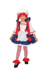 RAG DOLL GIRL RAGGEDY ANN TODDLER & CHILD ANNE FANCY DRESS HALLOWEEN COSTUME - Bild 1 von 2
