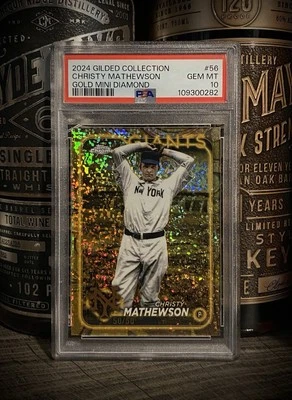 Christy Mathewson PSA 10 GEM BOOKEND 50/50 2024 Topps Gilded Gold Mini Diamond - Image 1 of 4