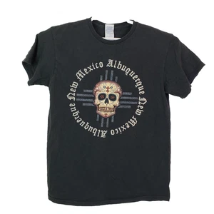 Delta Pro Weight Womens Size M Black Skull Albuquerque New Mexico T-Shirt - Picture 1 of 4