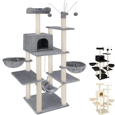 TECTAKE Kratzbaum Katzenbaum Sisal große Katzen XXL Kletterbaum 165 cm Katzenkratzbaum