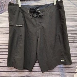 QUICKSILVER Black Drawstring Board Shorts Unlined Men's LG/XL - Picture 1 of 9