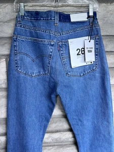RE/DONE Vintage Levi's Indigo 70's Straight Jeans Reconstructed Vintage 26 $395 - Picture 1 of 10