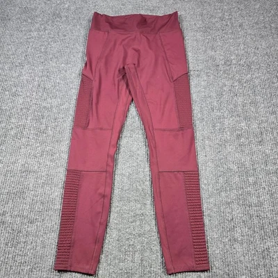 Fabletics Moto Leggings Womens XL Burgundy Wine High Rise Ribbed Athletic Yoga - Image 1 of 4
