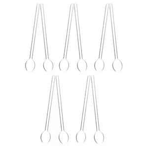  Cuchara de té de vidrio transparente 10 piezas - pequeños agitadores de postre resistentes al calor con largo - Imagen 1 de 12