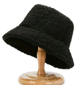 Damen Warm Flauschig Plüsch Fischerhut Damen Winter Einfarbig Kunstfell Fischermütze - Bild 1 von 1
