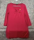 Eileen Fisher Top Tunic Blouse 3/4 Sleeve Red Xs Usa Made