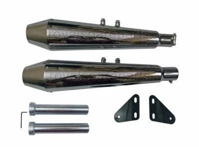 Adapté Pour Royal Enfield Gt Continental 650 Silencieux Échappement Chrome 1 - Photo 1/4