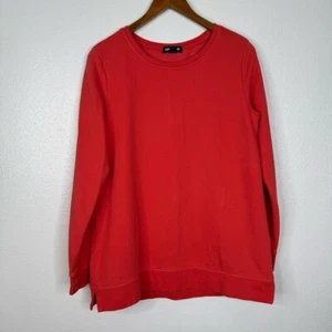 Lands’ End Red Longline Sweatshirt Size Medium - Picture 1 of 5
