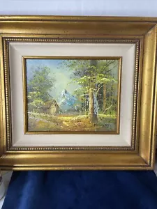 VTG Impressionist Oil Painting Forest Scene Framed Mid Century Art Signed - Picture 1 of 12